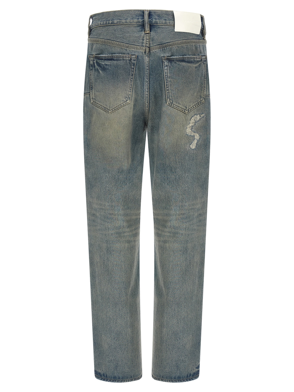 PURPLE Gray Cotton Straight-Leg Jeans
