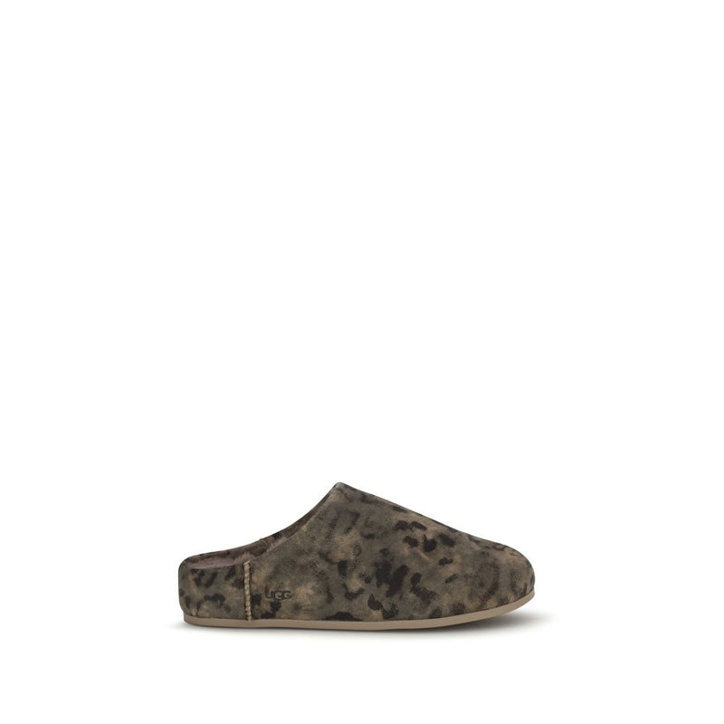 UGG Elea Spotted Brown Suede Leather Mules for Women