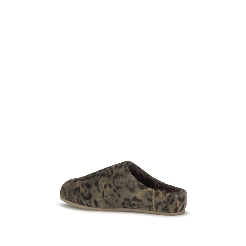 UGG Elea Spotted Brown Suede Leather Mules for Women