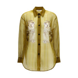Khaite Beige Silk Pattern Shirt