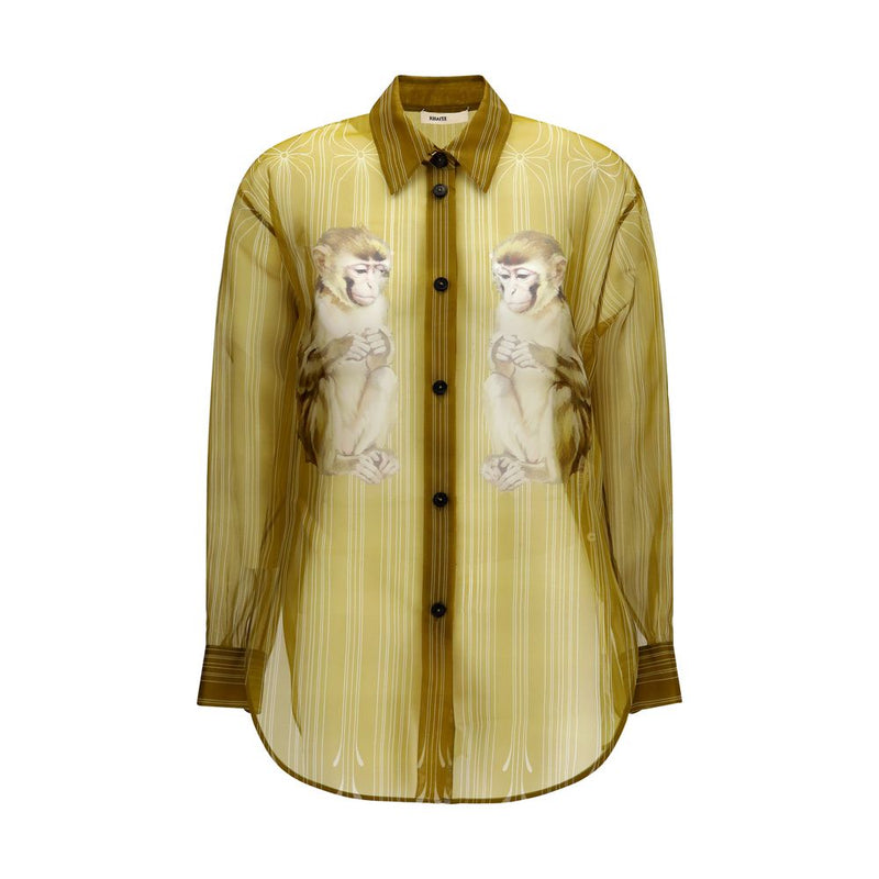 Khaite Goya Beige Silk Pattern Shirt