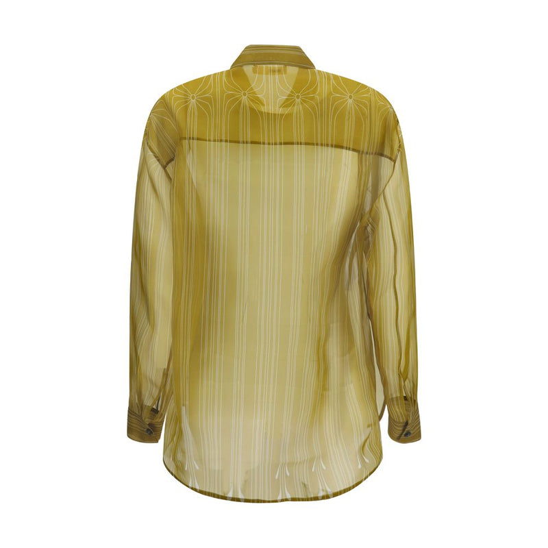 Khaite Goya Beige Silk Pattern Shirt