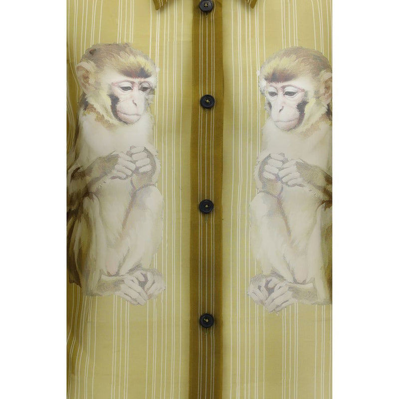 Khaite Goya Beige Silk Pattern Shirt