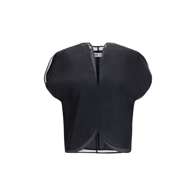 Khaite Black Silk Organza Top - Elegant Women's Shirt