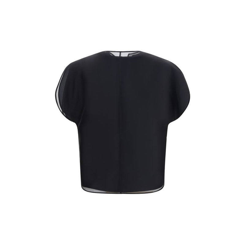 Khaite Black Silk Organza Top - Elegant Women's Shirt