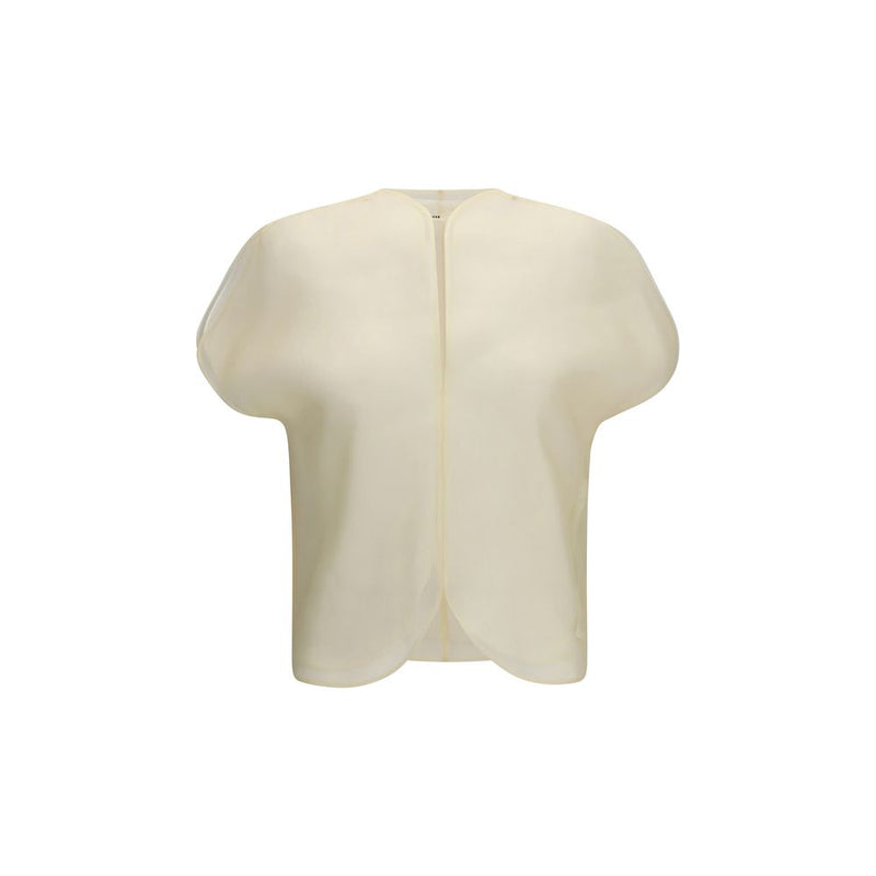 Khaite Beige Silk Shirt - Briar Silk Organza Top