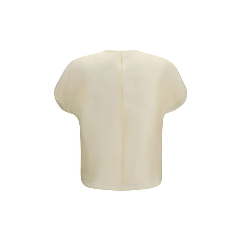 Khaite Beige Silk Shirt - Briar Silk Organza Top