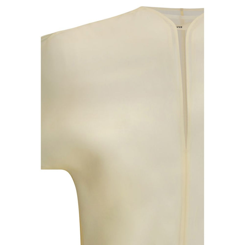 Khaite Beige Silk Shirt - Briar Silk Organza Top