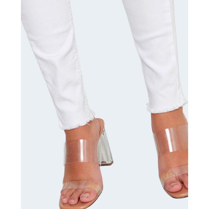 Only ONLBLUSH MID SK Raw Ankle White Skinny Jeans for Women