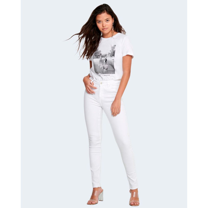 Only ONLBLUSH MID SK Raw Ankle White Skinny Jeans for Women