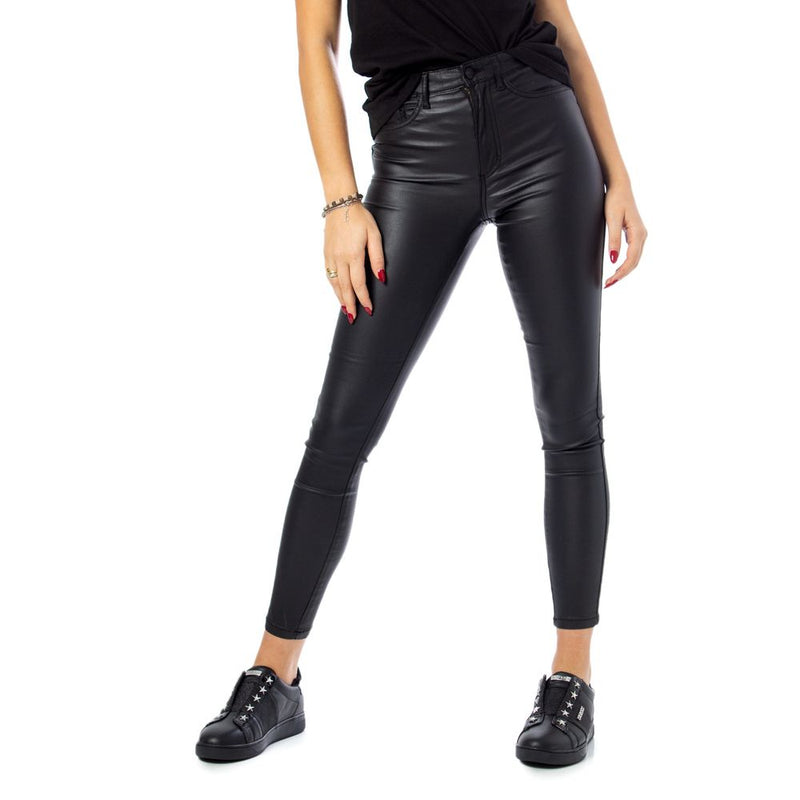 Only ONLROYAL HW SK Rock Coated Viscose Skinny Jeans - Black