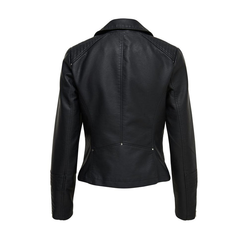 Only Black Viscose Biker Jacket - ONLGEMMA FAUX LEATHER