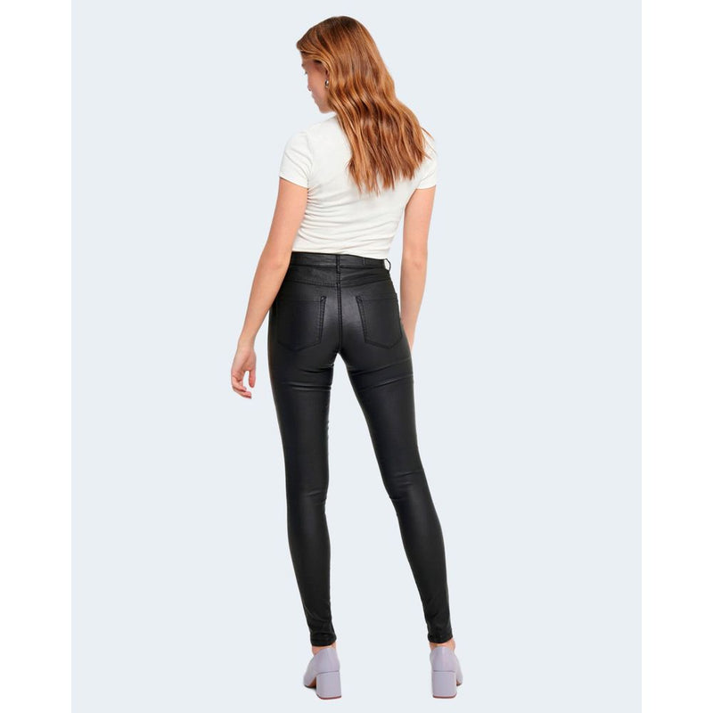 Only ONLROYAL HW SK Rock Coated Viscose Skinny Jeans - Black
