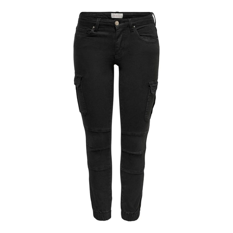 Only Black Cotton Cargo Pants - MISSOURI REG ANK LIFE CARGO PNT