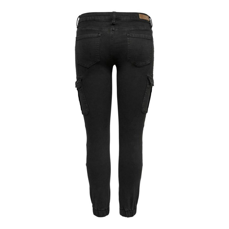 Only Black Cotton Cargo Pants - MISSOURI REG ANK LIFE CARGO PNT