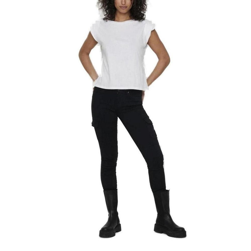 Only Black Cotton Cargo Pants - MISSOURI REG ANK LIFE CARGO PNT