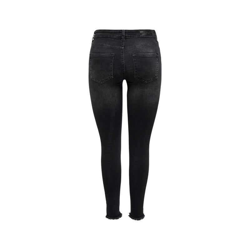 Only Black Cotton Skinny Jeans - Blush Life Mid Ankle