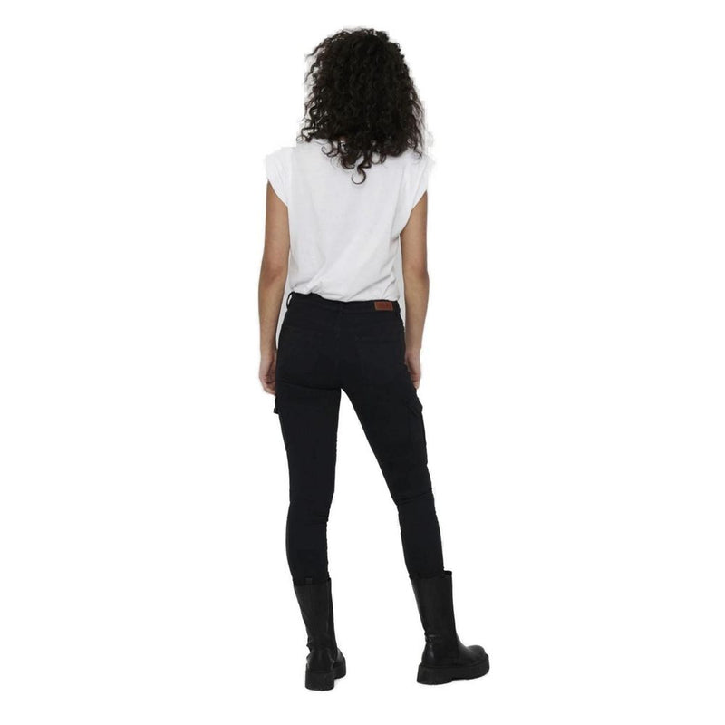 Only Black Cotton Cargo Pants - MISSOURI REG ANK LIFE CARGO PNT