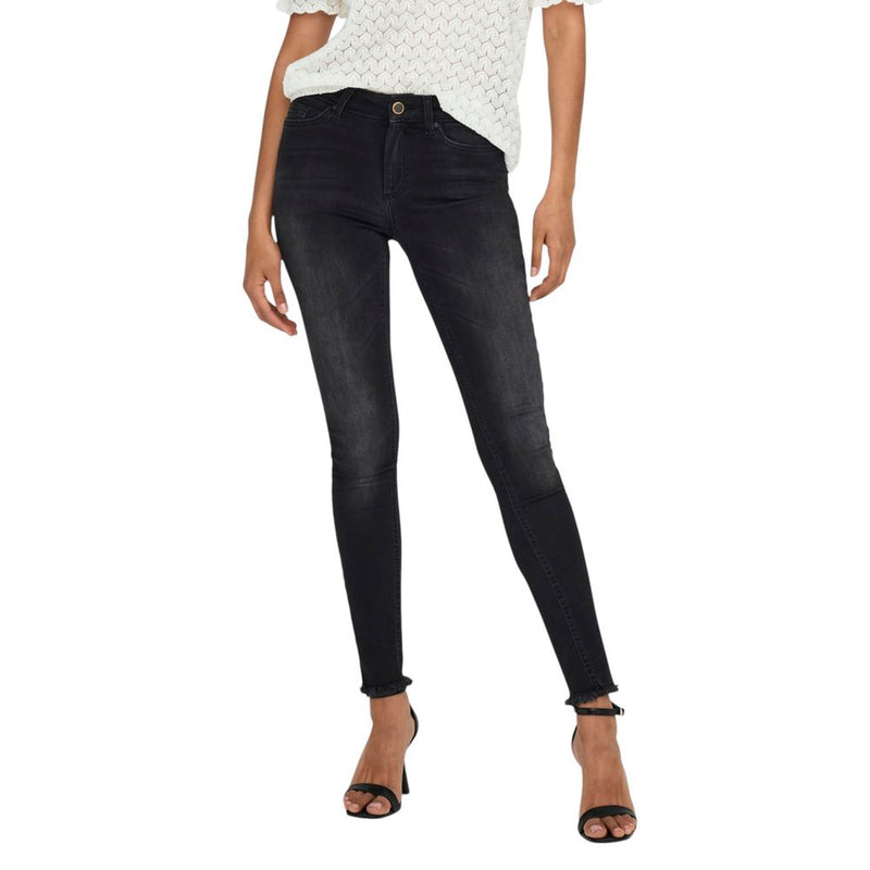 Only Black Cotton Skinny Jeans - Blush Life Mid Ankle