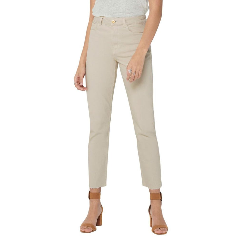 Only Beige Cotton Mom Jeans for Women