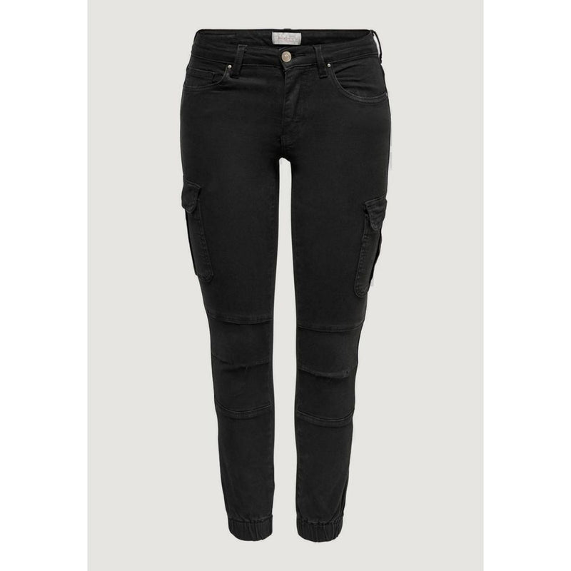 Only Black Cotton Cargo Pants - MISSOURI REG ANK LIFE CARGO PNT