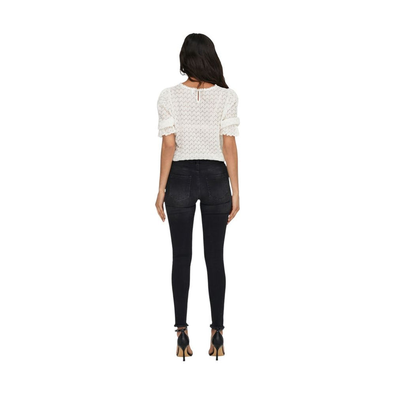 Only Black Cotton Skinny Jeans - Blush Life Mid Ankle