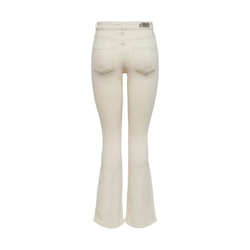 Only Cream Cotton Bootcut Jeans for Women