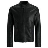 Jack Jones Black Polyamide Leather Jacket