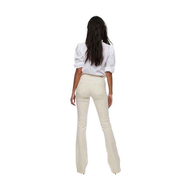 Only Cream Cotton Bootcut Jeans for Women