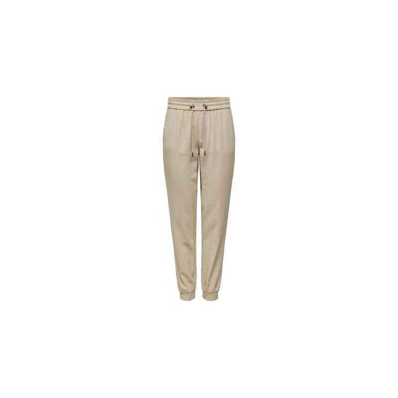 Only KELDA-EMERY Beige Viscose Casual Pants for Women