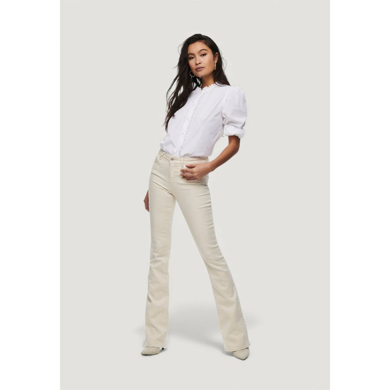 Only Cream Cotton Bootcut Jeans for Women