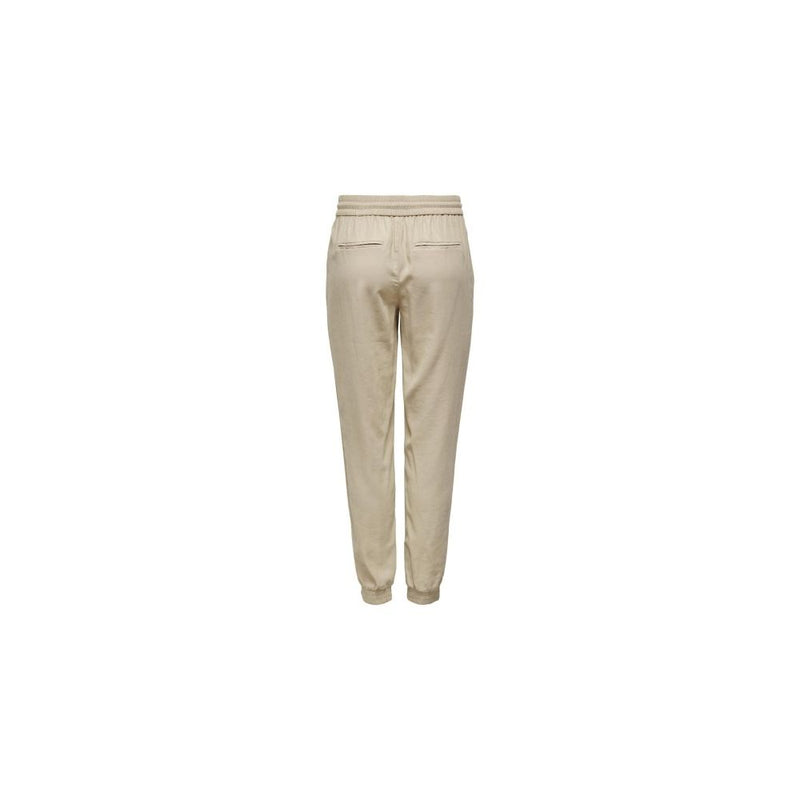 Only KELDA-EMERY Beige Viscose Casual Pants for Women
