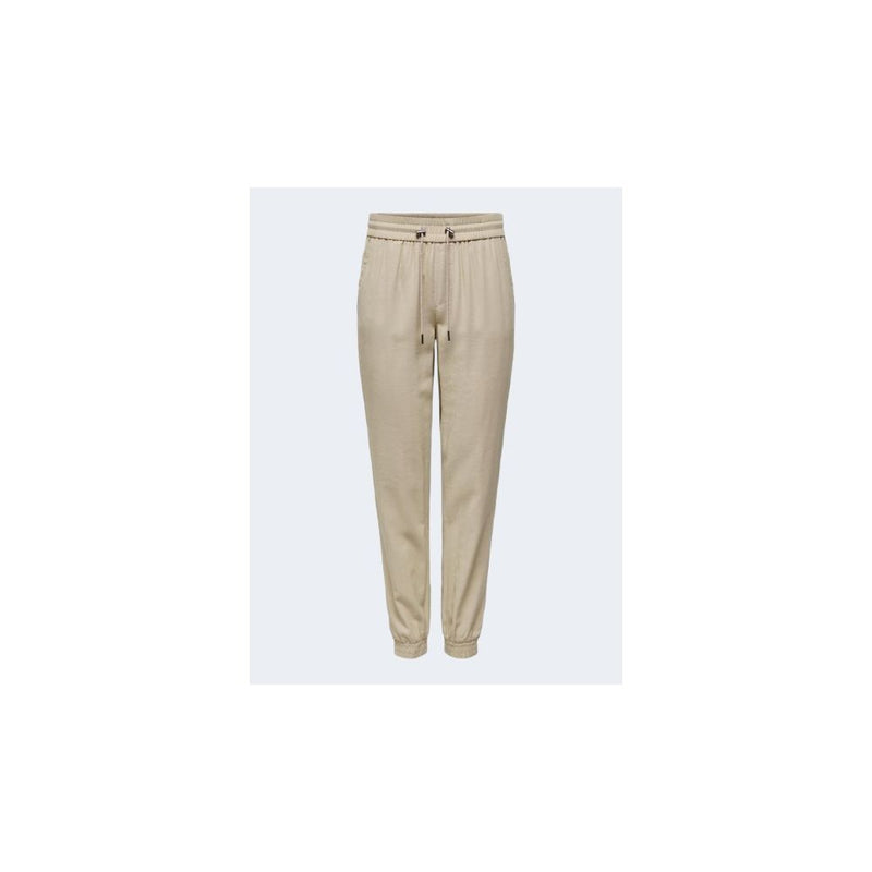 Only KELDA-EMERY Beige Viscose Casual Pants for Women