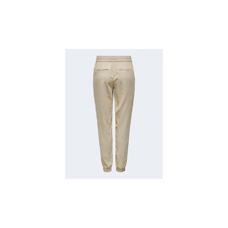 Only KELDA-EMERY Beige Viscose Casual Pants for Women