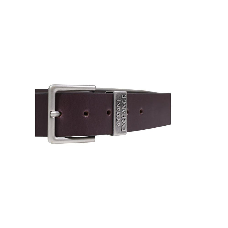 Armani Exchange Brown Leather Regular Belt for Men