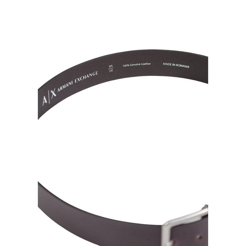 Armani Exchange Brown Leather Regular Belt for Men