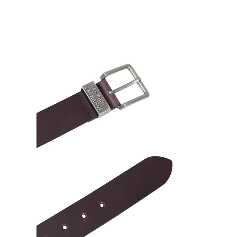 Armani Exchange Brown Leather Regular Belt for Men
