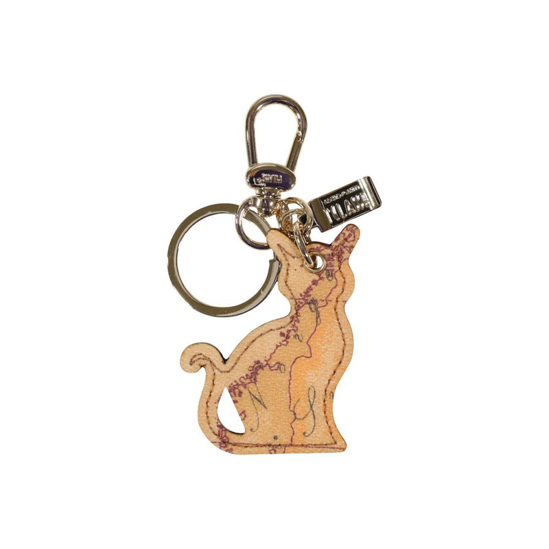 Alviero Martini Prima Classe Beige Leather Keychain - C W284 6000