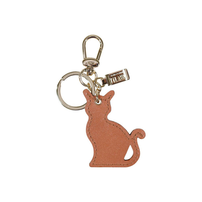 Alviero Martini Prima Classe Beige Leather Keychain - C W284 6000