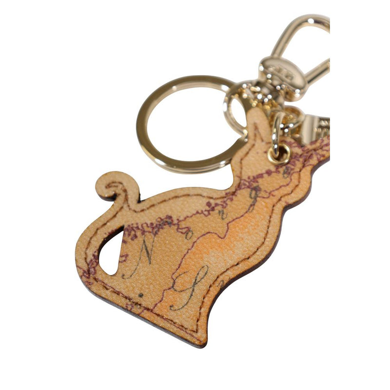 Alviero Martini Prima Classe Beige Leather Keychain - C W284 6000