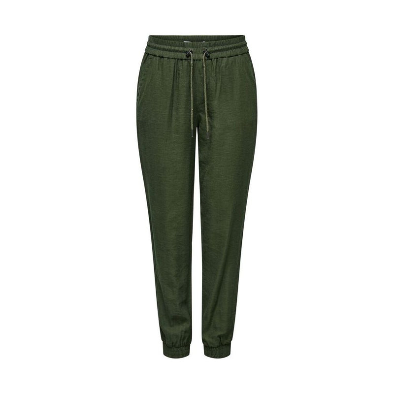 Only KELDA-EMERY MW Pull-Up Green Viscose Casual Pants