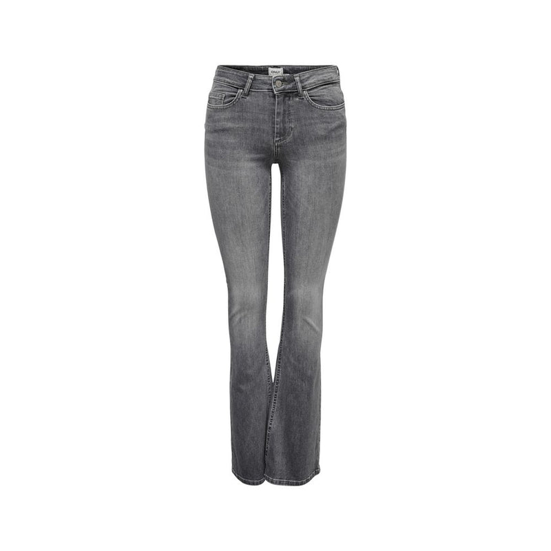 Only Gray Cotton Skinny Jeans - ONLBLUSH LIFE MID FLARED