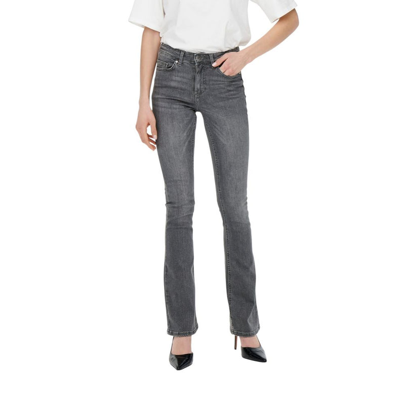 Only Gray Cotton Skinny Jeans - ONLBLUSH LIFE MID FLARED