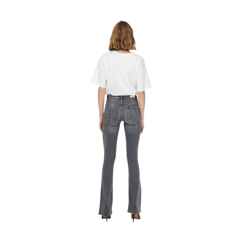 Only Gray Cotton Skinny Jeans - ONLBLUSH LIFE MID FLARED