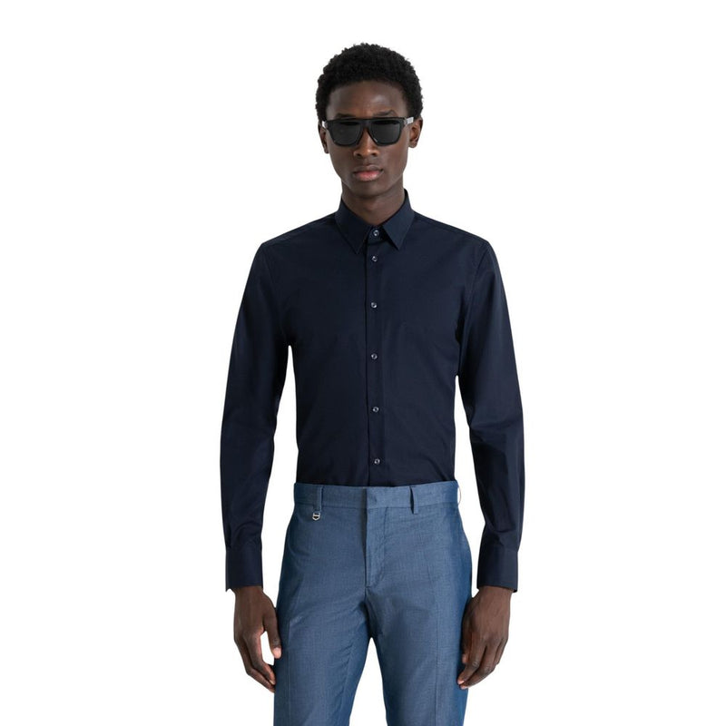 Antony Morato NAPOLI Blue Cotton Dress Shirt for Men
