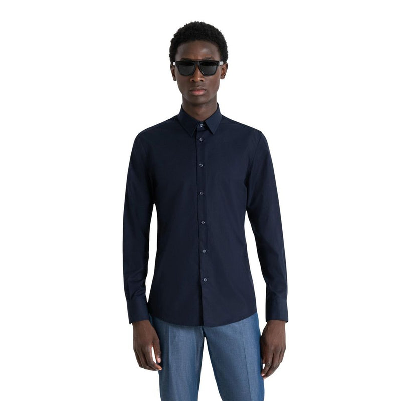 Antony Morato NAPOLI Blue Cotton Dress Shirt for Men