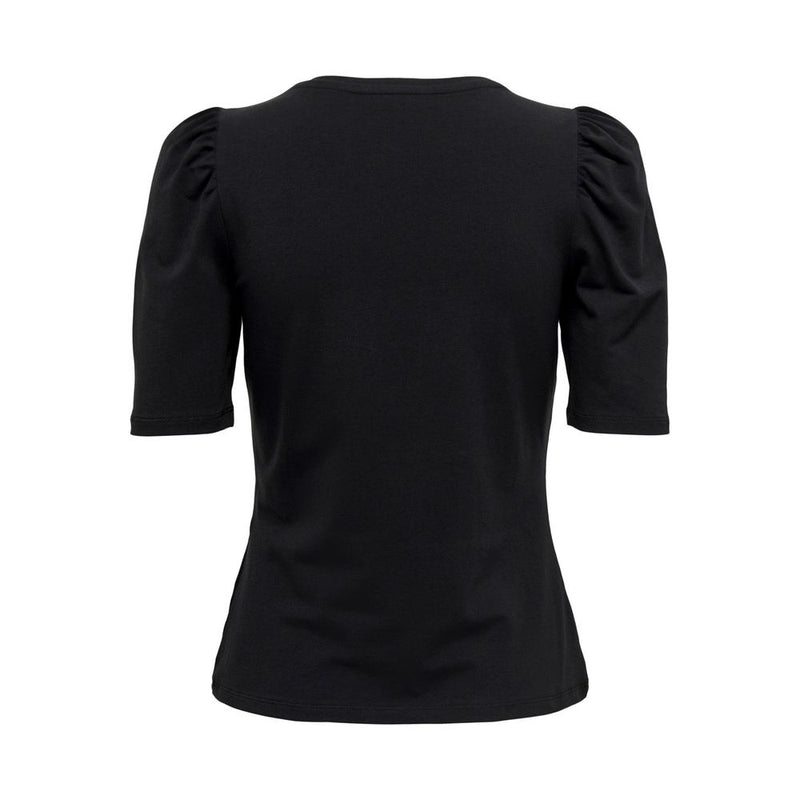 Only ONLLIVE LOVE 2/4 Puff Top Black Cotton T-Shirt
