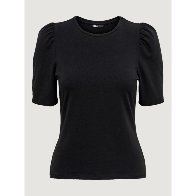 Only ONLLIVE LOVE 2/4 Puff Top Black Cotton T-Shirt