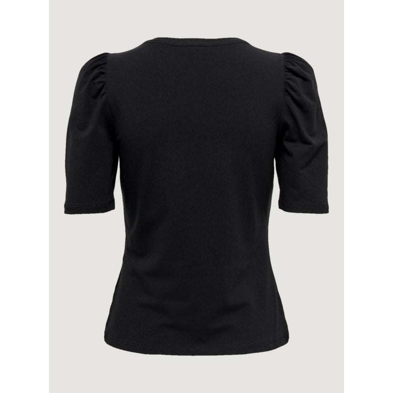 Only ONLLIVE LOVE 2/4 Puff Top Black Cotton T-Shirt