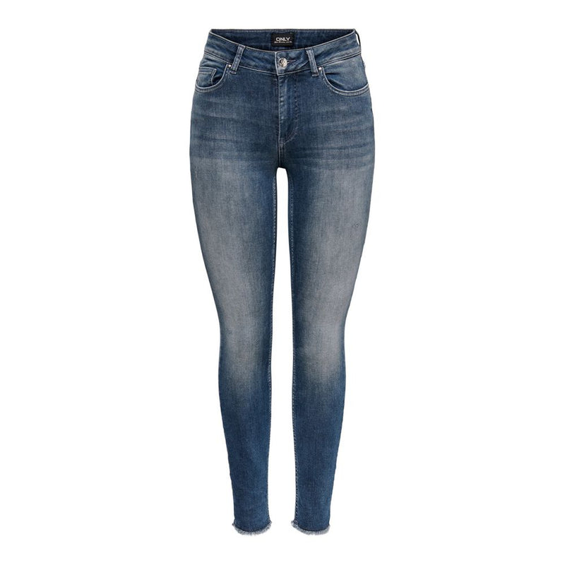 Only Blue Cotton Skinny Jeans - ONLBLUSH MID SK ANK RW REA422